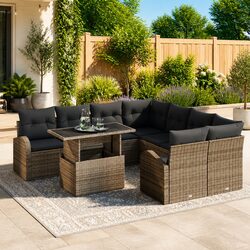 Specifications of Outdoor Modular 9-Piece Rattan Sofa Set