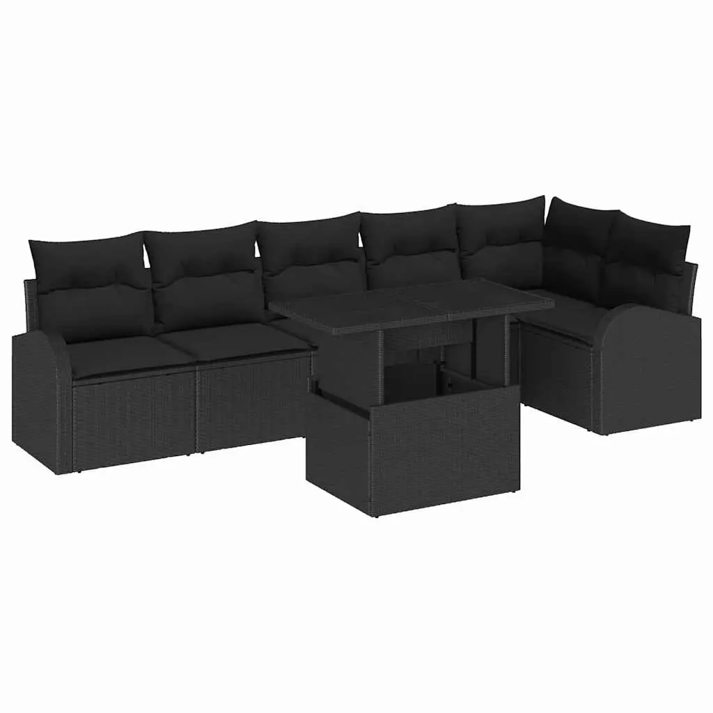 Garden Sofa Set 7pc Modular Outdoor Seating Poly Rattan Patio Furniture with