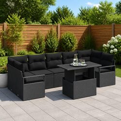 Specifications of 8-Piece Outdoor Sofa Set with Cushions
