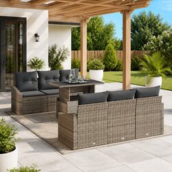 7-Piece Modular Rattan Sofa Set - Specifications Included