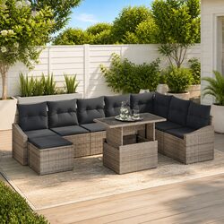 9-Piece Modular Garden Sofa Set - Specifications Inside