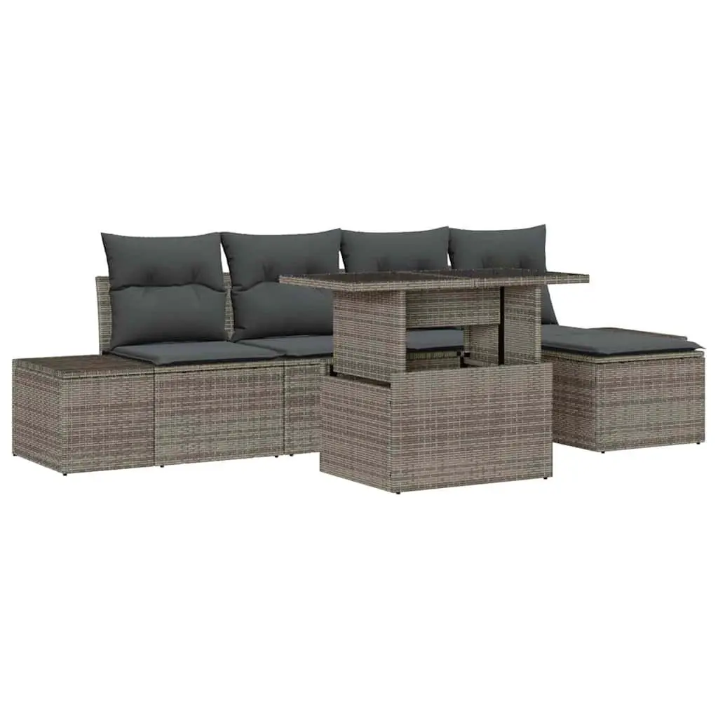 Garden Sofa Set Outdoor Furniture 6 Piece Rattan Seating with Storage