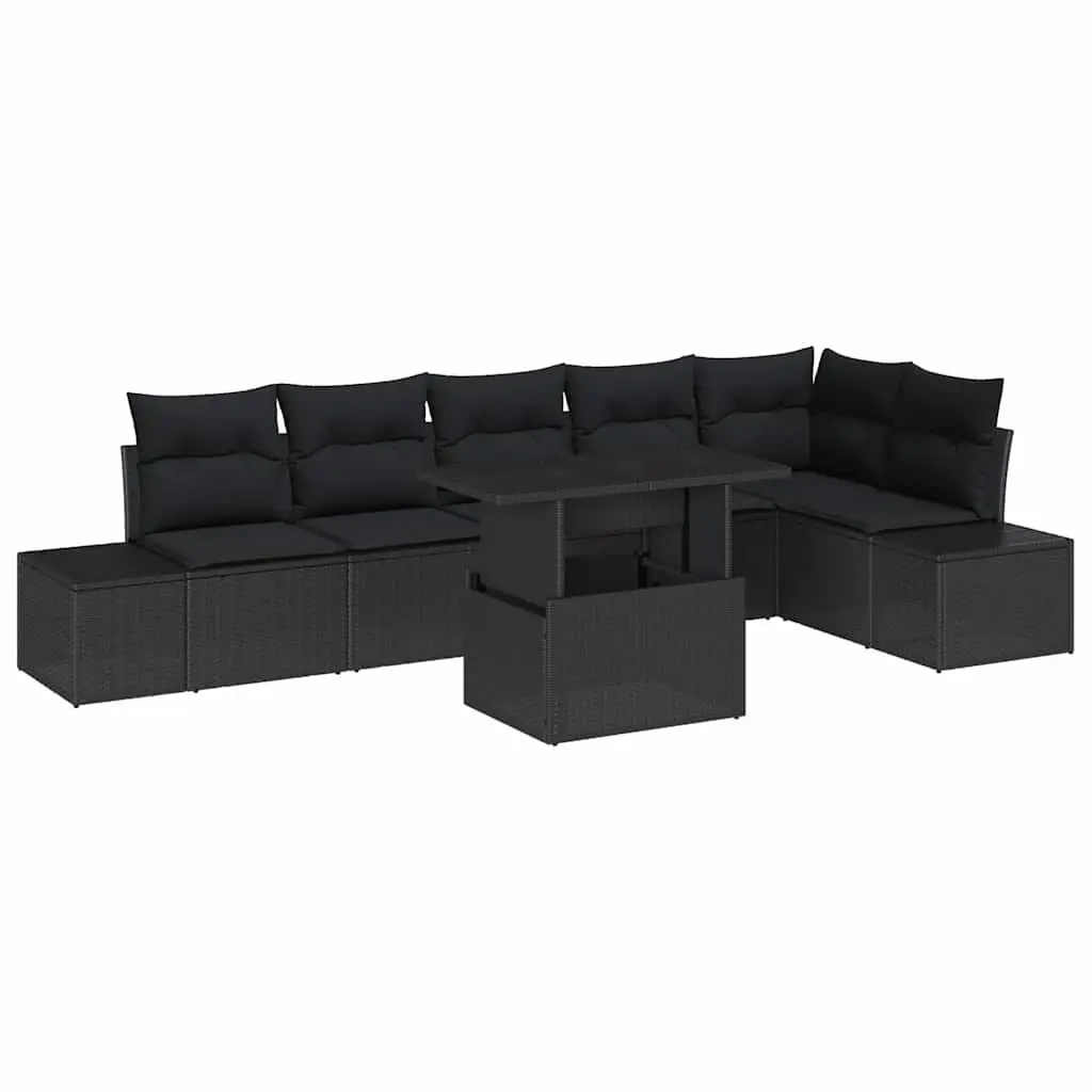 7pc Outdoor Rattan Sofa Set with Storage