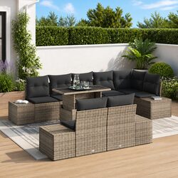 9-Piece Grey Garden Sofa Set Specifications and Features