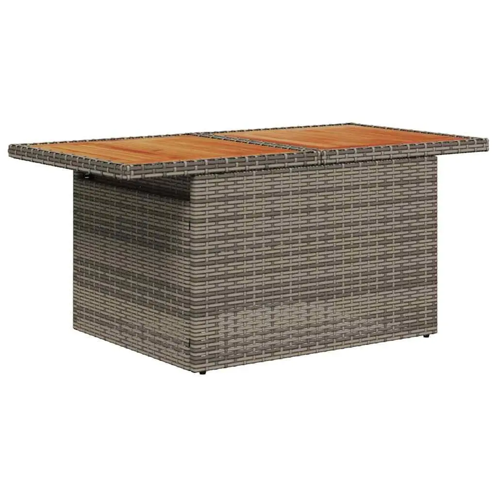 Outdoor Sofa Set for Garden 5 Piece Grey Poly Rattan with Storage