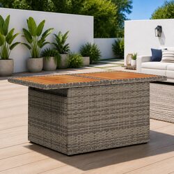 6-Piece Modular Outdoor Sofa Set - Grey Poly Rattan