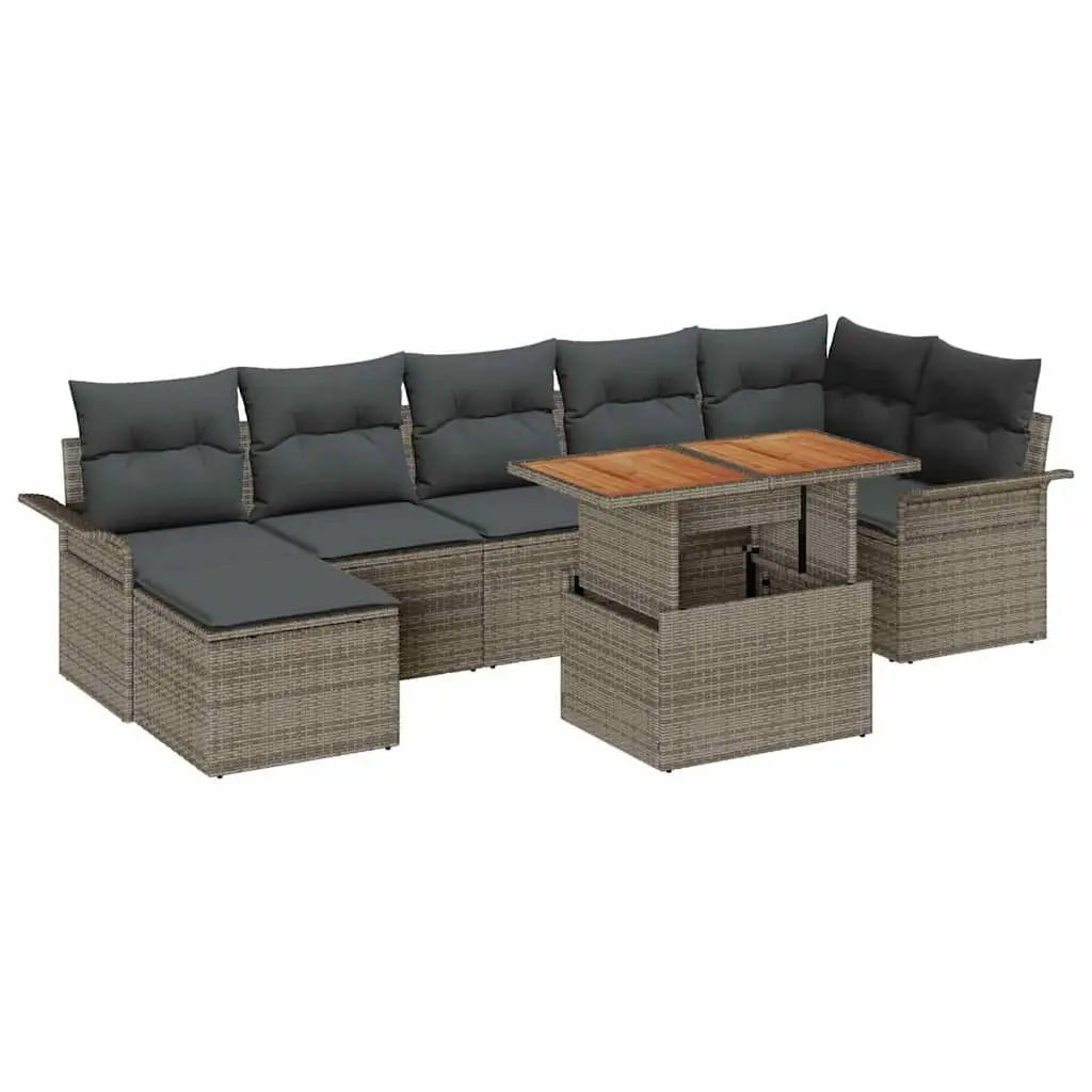 8-Piece Grey Modular Sofa Set