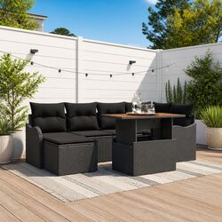 Garden Sofa Set 7 pcs Outdoor Lounge Furniture Modular Seating with Storage
