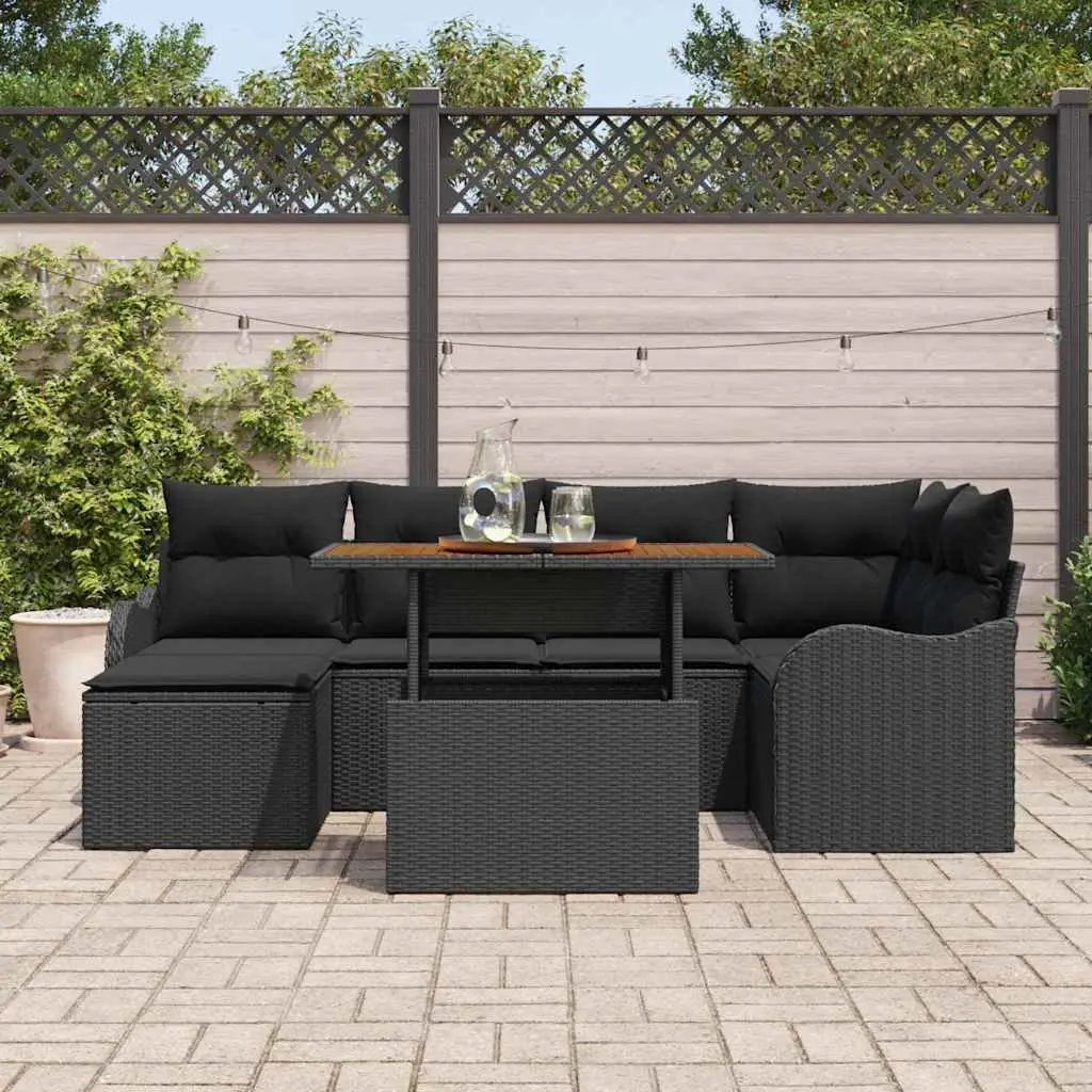 Garden Sofa Set Outdoor Lounge Furniture 7 Piece Modular Seating with Storage