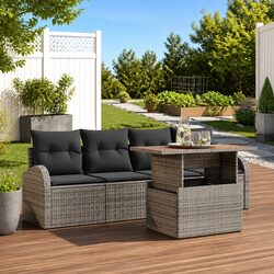 5-Piece Modular Garden Sofa Set: Grey, Durable Materials