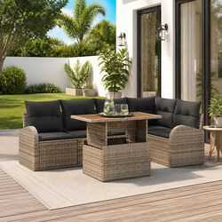 Detailed Garden Sofa Set 6pc with Storage Bags