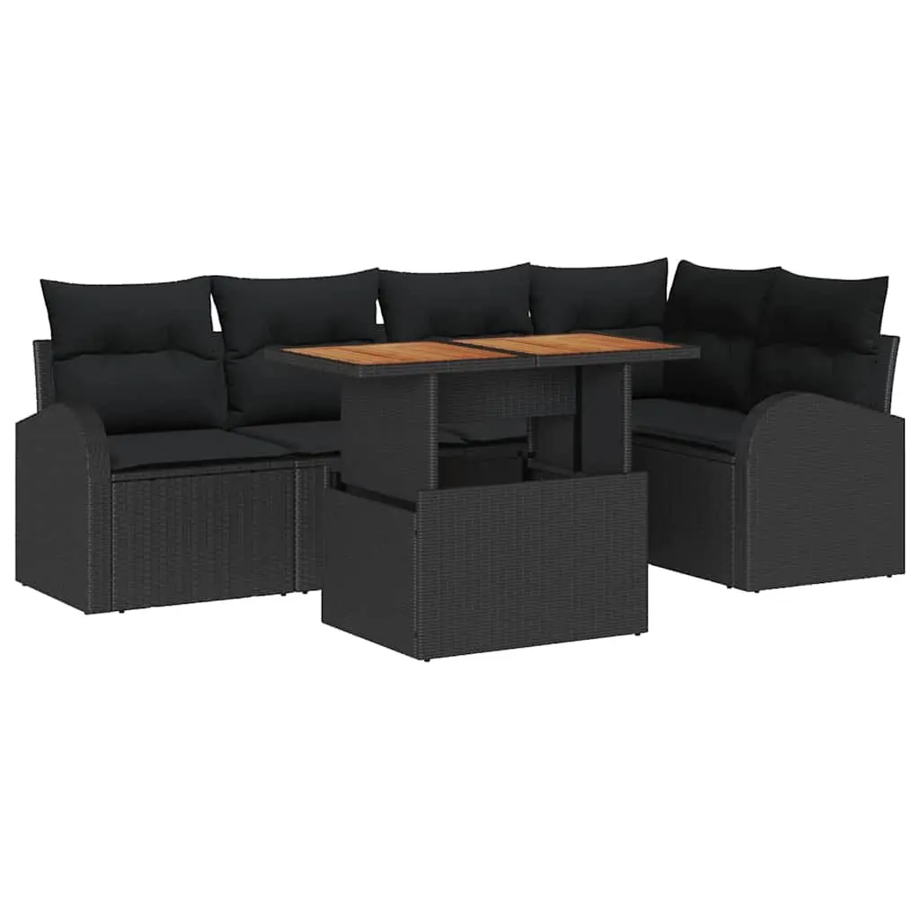 Garden Sofa Set 6 Piece Outdoor Patio Furniture Modular Rattan Seating with