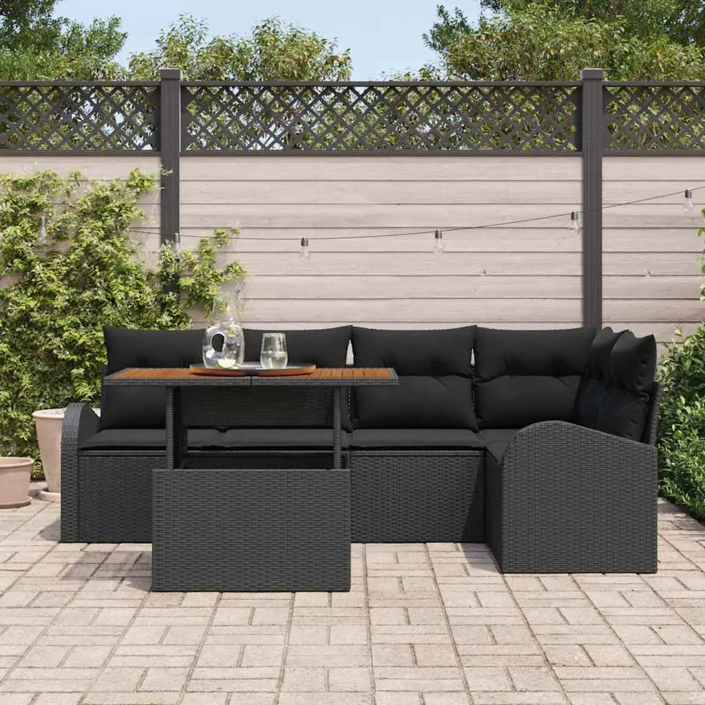 Garden Sofa Set 6 Piece Outdoor Patio Furniture Modular Rattan Seating with