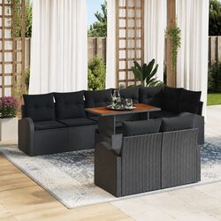 Specifications of 9-Piece Black Outdoor Sofa Set