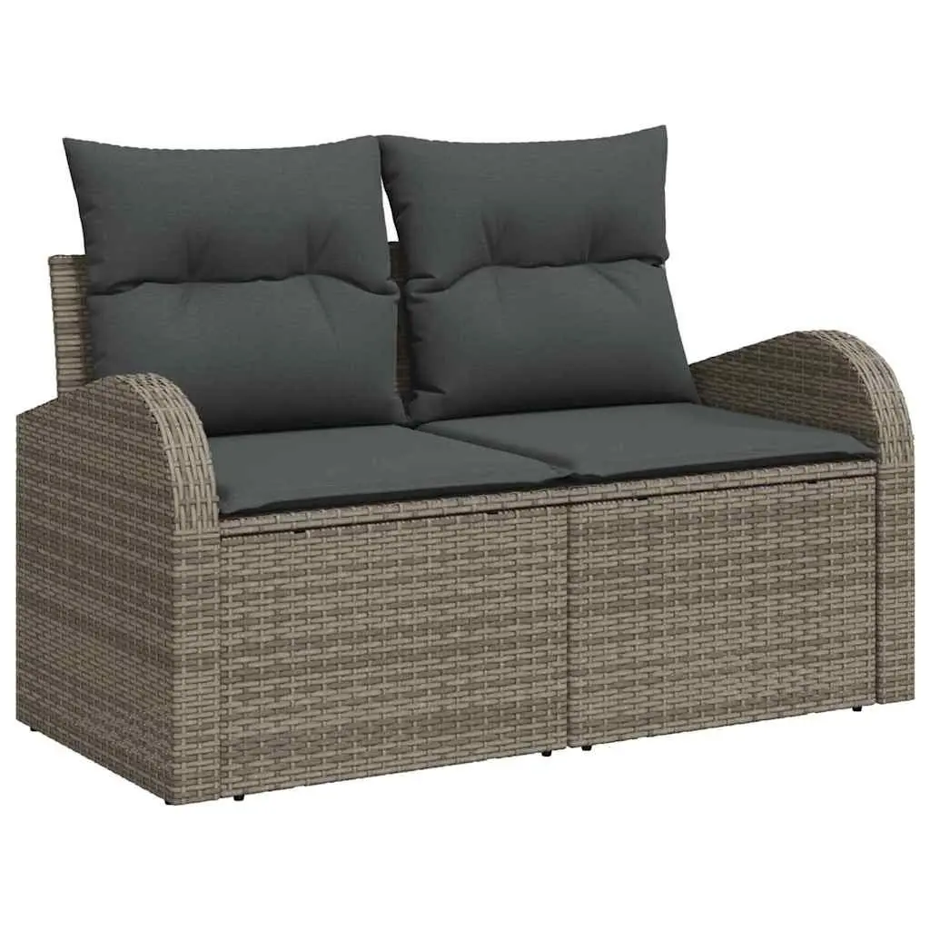 Modular Garden Sofa Set 10-Piece Grey Poly Rattan