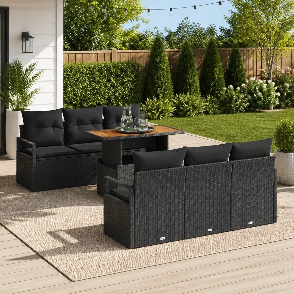 7-Piece Modular Garden Sofa Set with Integrated Storage