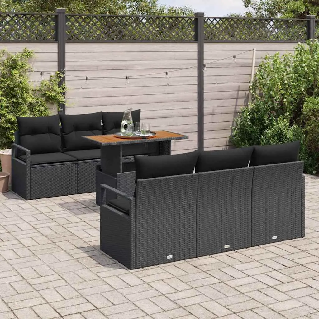 7-Piece Modular Garden Sofa Set with Integrated Storage