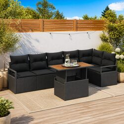 Garden Sofa Set: 7 Modular Pieces with Storage Options