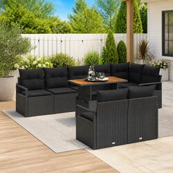 Specifications of 9-Piece Modular Garden Sofa Set in Black