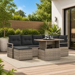 Specifications of 7-Piece Grey Outdoor Sofa Set