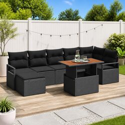 8 Piece Garden Sofa Set Outdoor Furniture Poly Rattan Modular Lounge with
