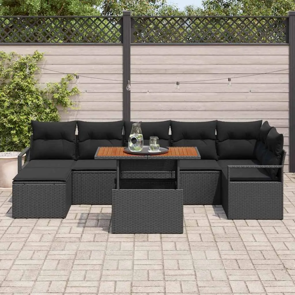8 Piece Garden Sofa Set Outdoor Furniture Poly Rattan Modular Lounge with