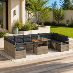 Specifications of 11-Piece Grey Rattan Garden Sofa Set