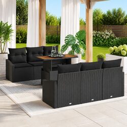 Specifications of 7-Piece Black Garden Sofa Set