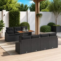 8-Piece Modular Garden Sofa Set with Storage and Steel Frame