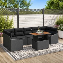 8-Piece Garden Sofa Set with Modular Design and Storage