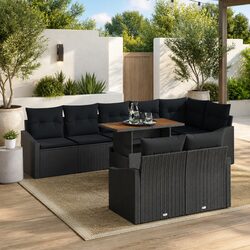 Specifications of Black 9-Piece Outdoor Garden Sofa Set