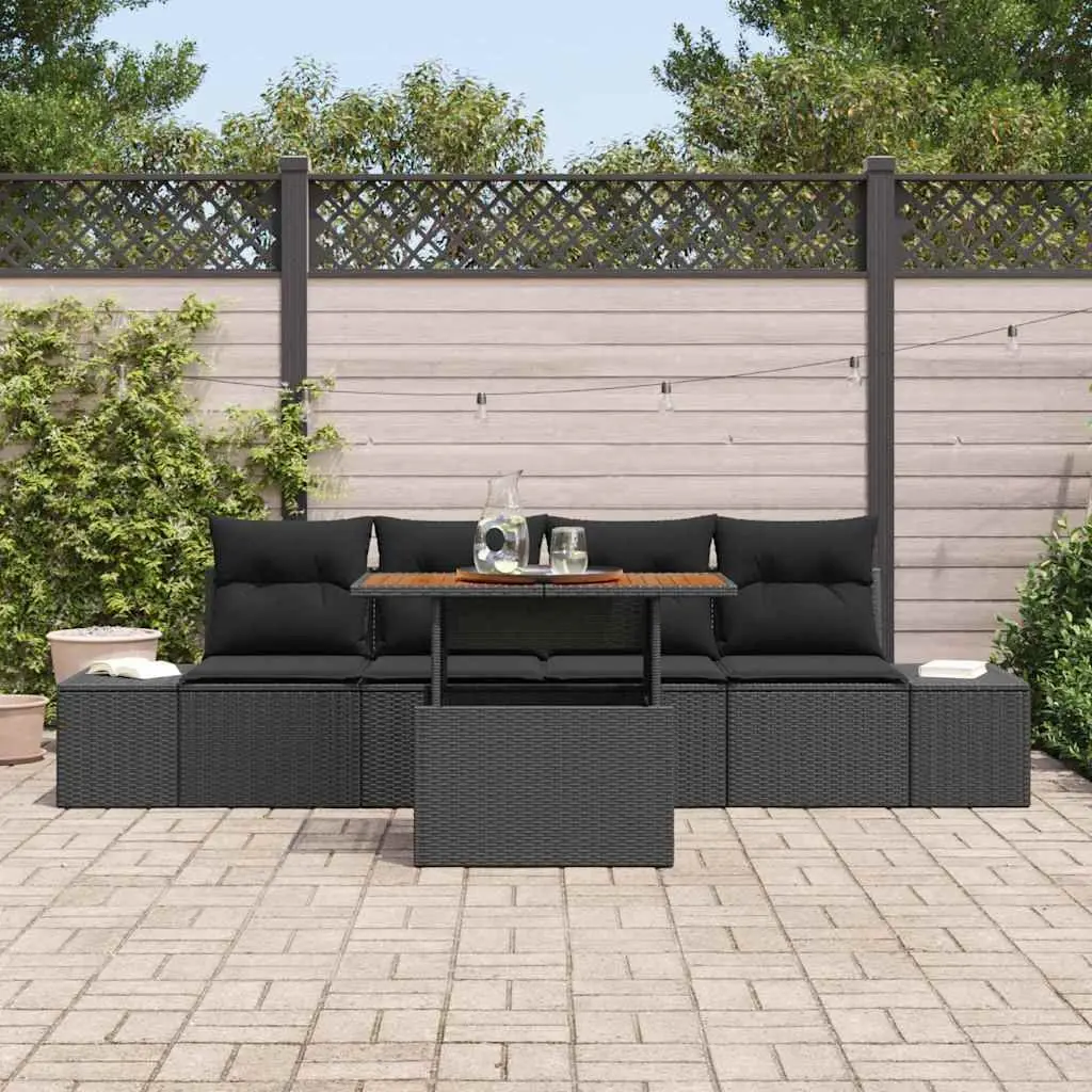 Outdoor Furniture Sofa Set 5 Piece Garden Patio Lounge with Storage Black