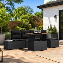 6-Piece Black Outdoor Sofa Set: Specs and Features