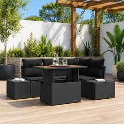 5-Piece Modular Rattan Sofa Set with Storage