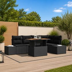 Specifications for Black Modular Garden Sofa Set - 6 Pieces