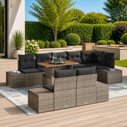 Specifications of 9-Piece Outdoor Sofa Set in Grey