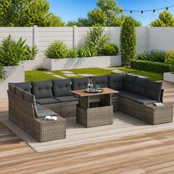 Specifications of 11-Piece Grey Outdoor Sofa Set