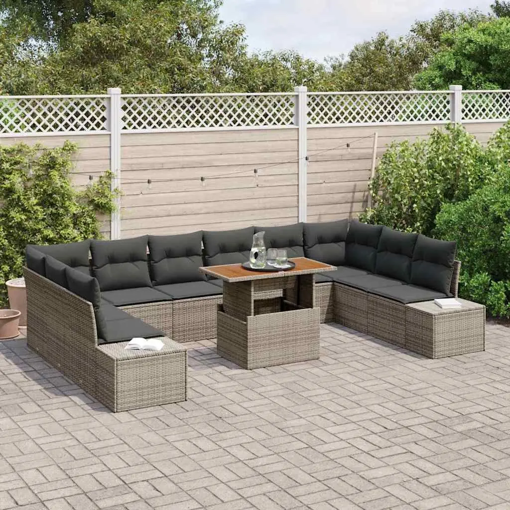 11-Piece Grey Outdoor Sofa Set