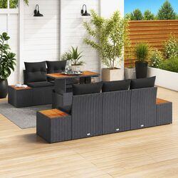 Specifications of 6-Piece Outdoor Garden Sofa Set in Black