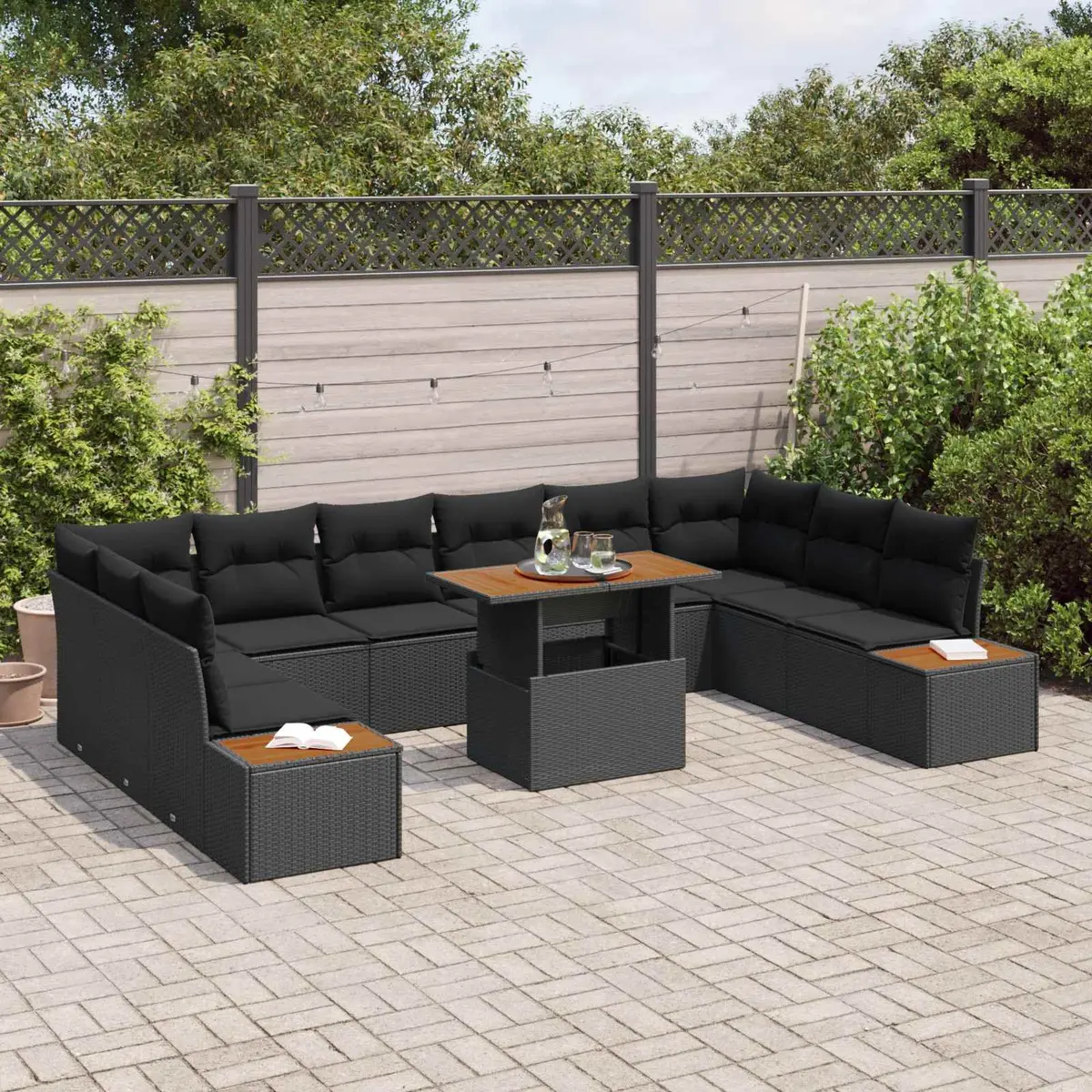 Modular 11 Piece Outdoor Rattan Sofa Set