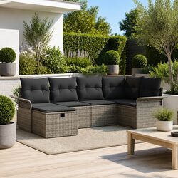 Specifications for 6-Piece Grey Outdoor Garden Sofa Set