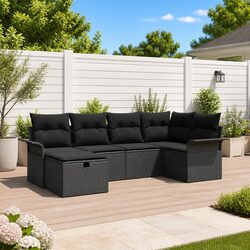 Specifications for 6-Piece Black Outdoor Sofa Set