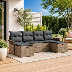 Specifications for Grey 6-Piece Modular Garden Sofa Set