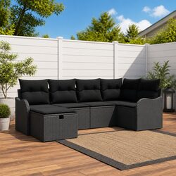 Specifications of 6-Piece Modular Black Patio Sofa Set