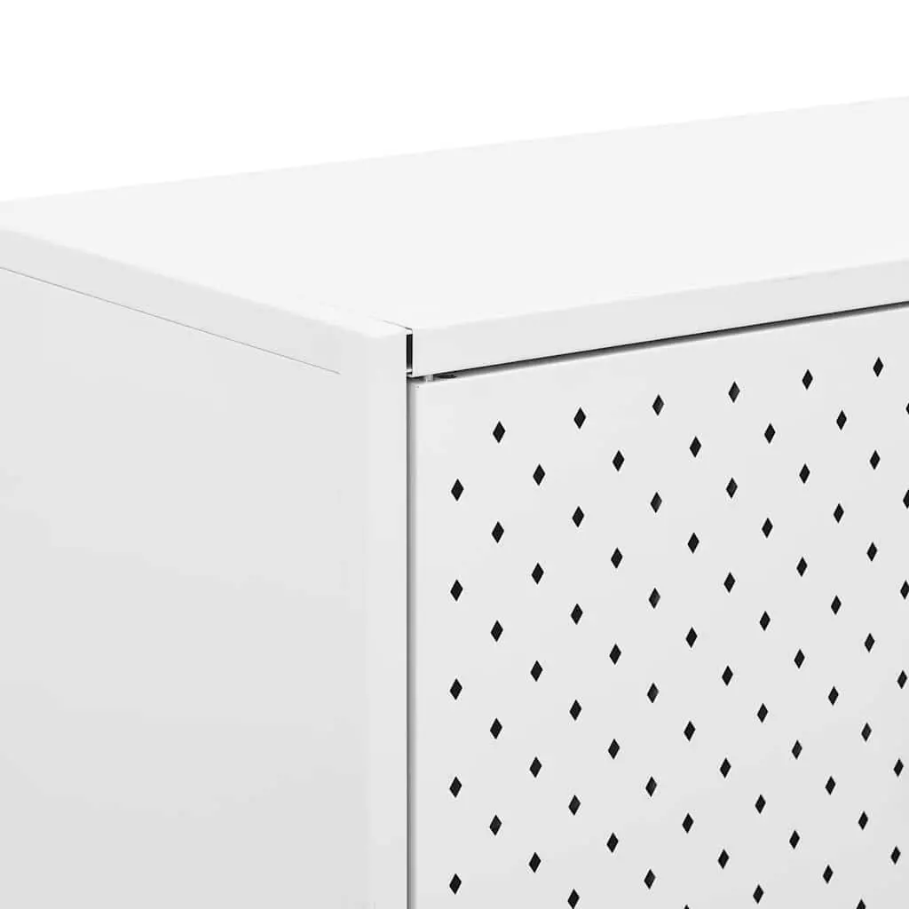 Storage Highboard Cabinet for Home 80W x 35D x 135H cm White Steel