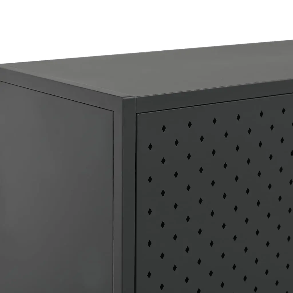 Highboard Storage Cabinet for Home 80 x 35 x 135 cm Anthracite 6 Door Display Unit