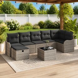 Poly Rattan Grey Sofa Set: Specifications and Details