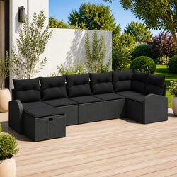 Specifications of 7-Piece Outdoor Sofa Set in Black