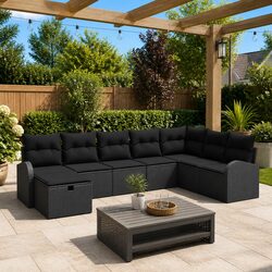 Detailed Outdoor Sofa Set Specifications - Poly Rattan
