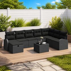 Specifications of Black Poly Rattan Outdoor Sofa Set